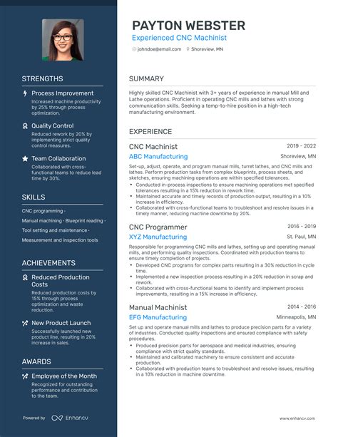 cnc sample resume|9+ Cnc Machinist Resume Examples & Templates .